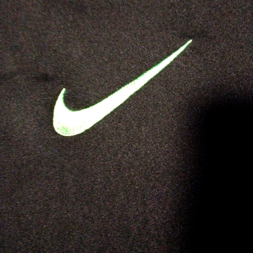 Nike Black Polo Shirt with Green Logo